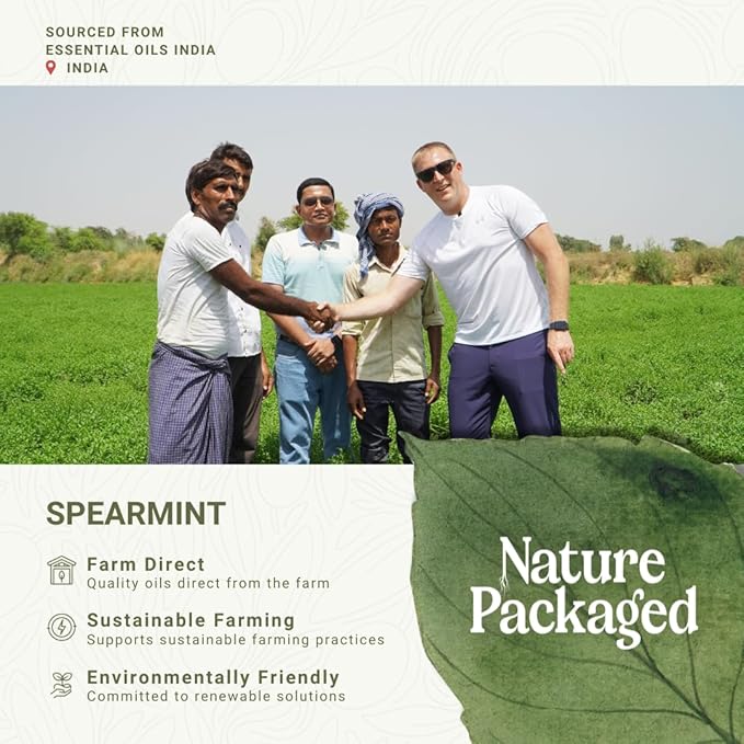 Spearmint Essential Oil - Direct from Essential Oils India - Steam Distilled - Aceite Esencial de Menta Verde for Aromatherapy, Massage, Diffuser, DIY Candle and Soap Making - 22lbs