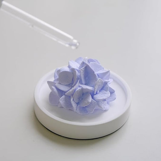 Essential Oil Passive Flower Diffuser -Non-Electric Peony Flower Porcelain Aromatherapy Diffusers for Small Mini Room, Desk Decorative, Bathroom (Purple, Hydrangea)