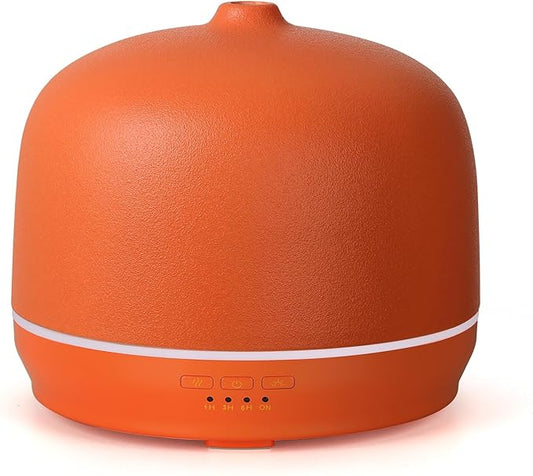 Ceramic Essential Oil Diffusers for Home Large Room, 500ml Aromatherapy Scent Air Diffuser Bedroom Ultrasonic Aroma Defusers with Timed -Orange