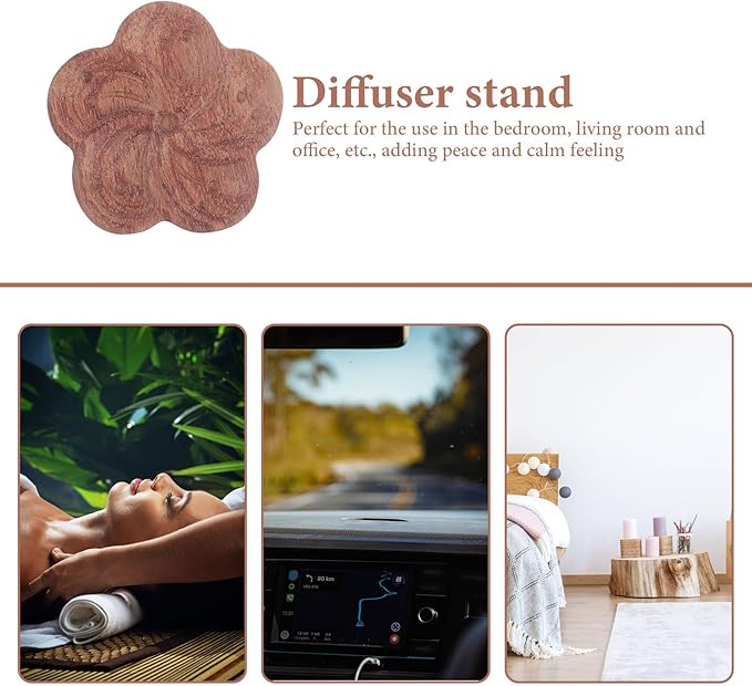 Beaupretty Essential Oil Wooden Diffuser Plumeria Scent Aromatherapy Diffusing Adornment Home and Car Use Lightweight Natural Wood
