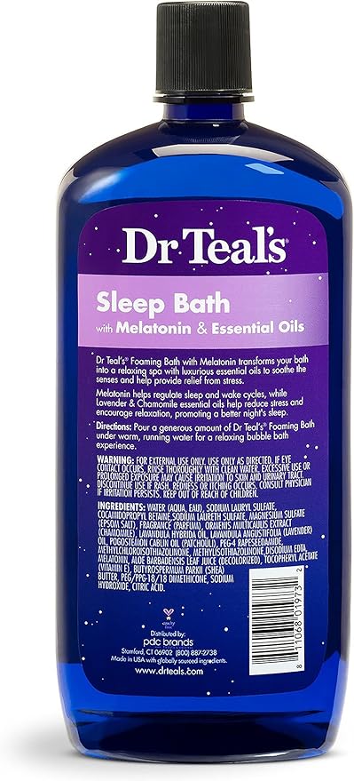 Dr. Teal's Foaming Bath Variety Gift Set (2 Pack, 34oz Ea.) - Hemp Seed Oil with Essential Oil Blend, Melatonin Nighttime Sleep Soak - Essential Oils Blended with Pure Epsom Salt Eases Pain & Stress