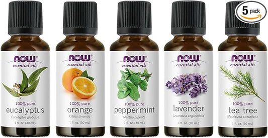 Now Foods Essential Oil, 5-Pack Variety Sampler, 1 Ounce
