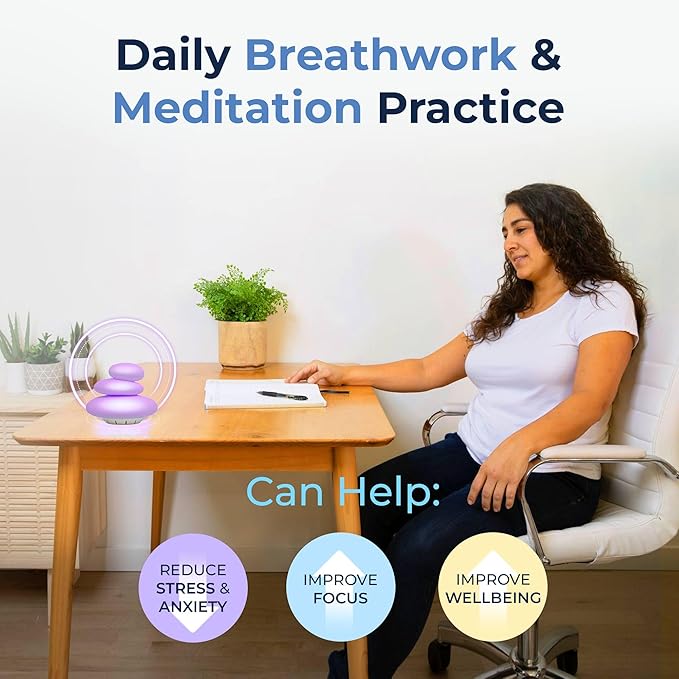 Mindsight 'Breathing Buddha' Guided Visual Meditation | 3 Modes to Slow Your Breathing & Calm Your Mind | Stress & Anxiety Relief | Wellness Gift | Adults, Kids, Classrooms | USB Rechargeable