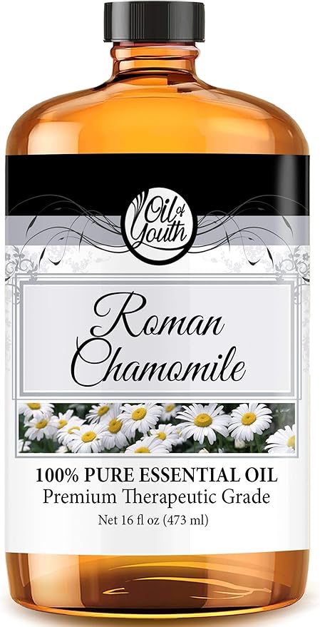 Oil of Youth - 16oz Roman Chamomile Essential Oil - Pure Therapeutic Grade Oil for Aromatherapy, Diffuser, Stress Ease - Chamomile Oil for Skin Therapy