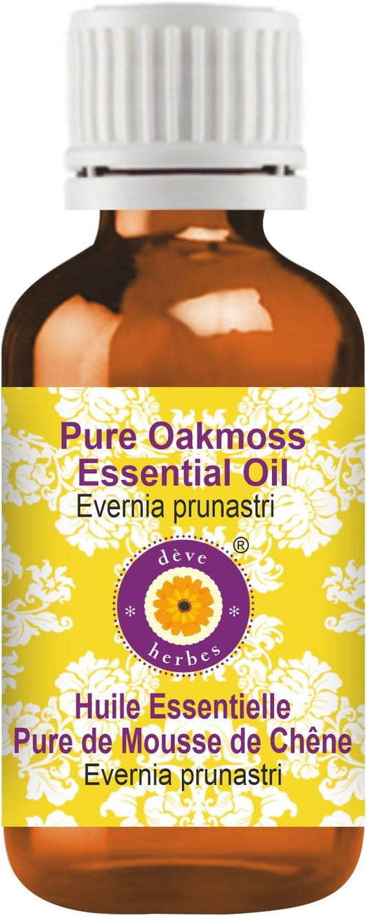 Deve Herbes Pure Oakmoss Essential Oil (Evernia prunastri) Steam Distilled 50ml (1.69 oz)