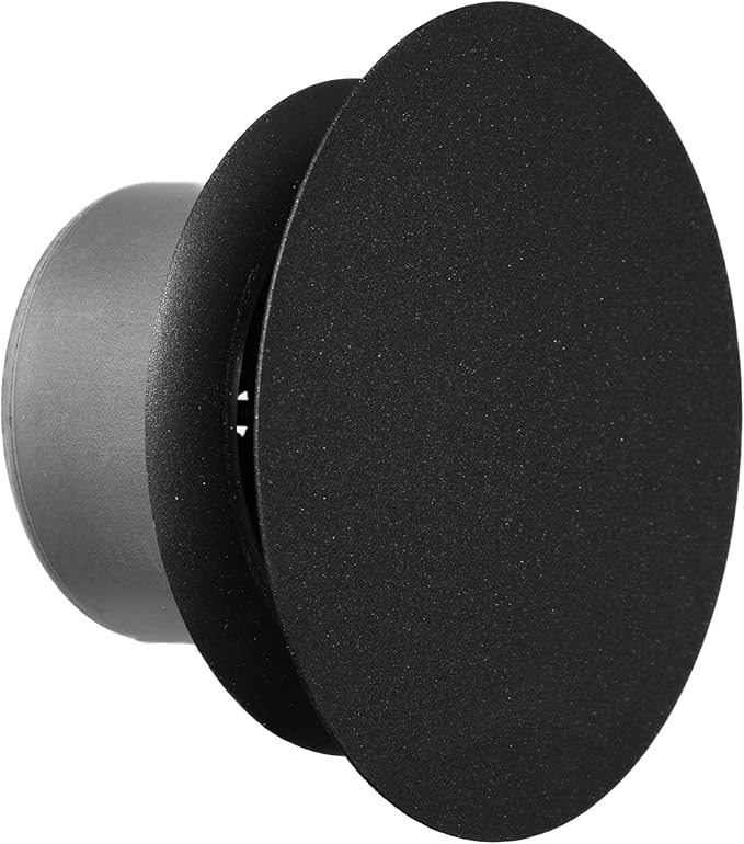 4 inch Black/Anthracite Metal Diffuser - Adjustable Vent for Wall - Ceiling Duct Cover with Front Plate - Universal Valve for Exhaust an Supply Air - Round Ventilation Covers
