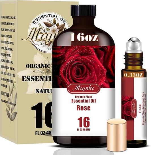 Rose Essential Oil – MLYNKL Rose Oils for 16.33 fl oz Diffusers, Humidifiers, Massage, DIY Candles, Soap, Cleaning, Home, Yoga, Office, Gifts - 490 ml