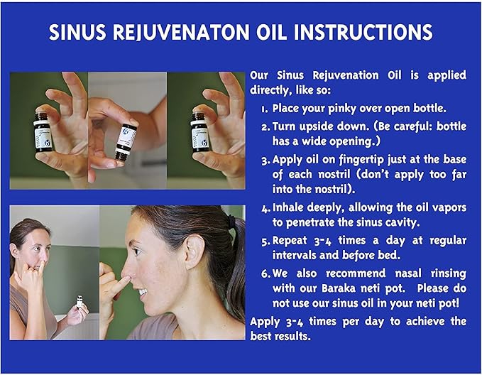 Baraka Breathe Easy Kit - Ceramic Neti Pot, 4ml Sinus Rejuvenation Oil for Sinus Relief & 5ml Steam Oil to Open Lungs, Aromatherapy & Allergy Relief, Essential Oils Blend, Light & Easy to Use - Purple