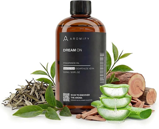 Dream On Diffuser Oil, 16.9 FL Oz, 500 mL, Luxury Hotel Scent Diffuser Oil for Home, Office & Spa, Fragrance Essential Oils for Aromatherapy, Aloe Vera & Cedarwood.