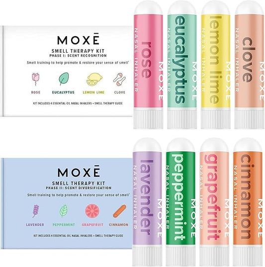 MOXĒ Smell Training Kit, Made in USA, 8 Essential Oils, Olfactory Regeneration, Helps Restore Sense of Smell, Natural Therapy for Smell Loss (Phase 1 & Phase 2 Bundle)