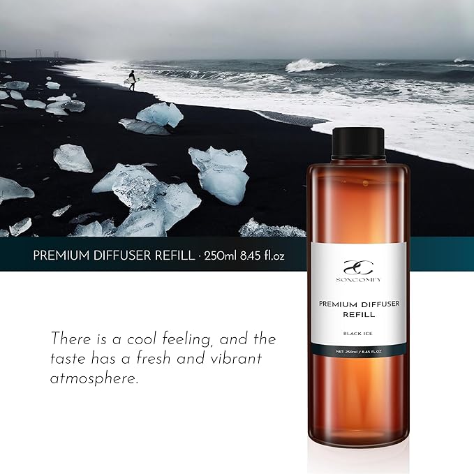 Diffuser Oil Luxury Essential Oils for Diffuser Refill & Air Freshener,Long-Lasting Natural Home Fragrance and Hotel Scent for Diffusers - 8.45 Fl.oz(250ml), Black ICE