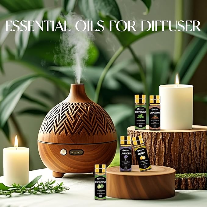 Essential Oils Set, 12 pcs Pure Essential Oil for Diffuser, Humidifiers, Skin Care, Massage, Fragrance Oil Scent for DIY Candle and Soap Making, Gift for Friend