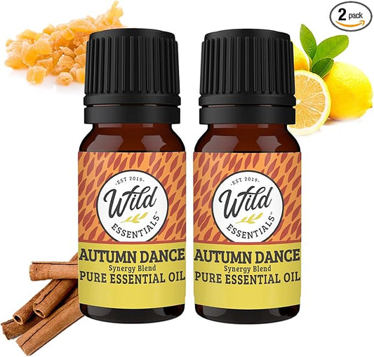 Wild Essentials Autumn Dance 100% Pure Essential Oil Synergy Blend 2 Pack - 10ml, Therapeutic Grade, Warming, Potpourri, Comfort, Made and Bottled in The USA