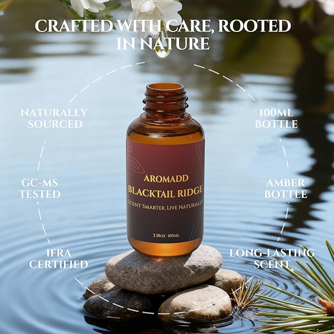 AROMADD AROMADD Blacktail Ridge Diffuser Oil Inspired by Luxury Hotel Scent 3.38 Fl Oz (100ml), Aroma Diffuser & Hotel Fragrance Diffuser Oil, Essential Oil Diffuser for Aromatherapy, Long-Lasting