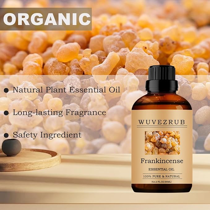 Frankincense Essential Oils 60ML, 100% Pure and Natural Essential Oil for Aromatherapy Diffuser - 2 Fl Oz/Frankincense