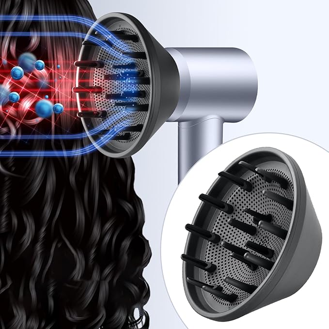 Diffusion Nozzle for Laifen Swift LF03 Series SE Series Hair Dryer, 360° Rotating Magnetic Diffuser Nozzle Fluffy Smooth Anti-fly Attachment
