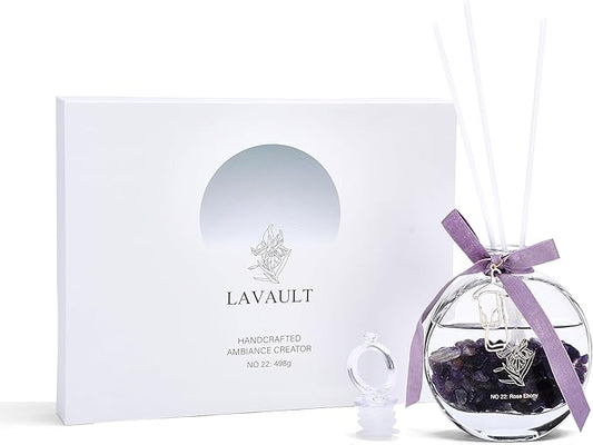 Lavault Reed Diffusers for Home Fragrance Scented - Fragrance Diffusers - Gift Set for Women - Essential Oil for Aromatherapy - Room Aroma Fresheners - Scent Diffuser for Home - Rose Ebony Aroma