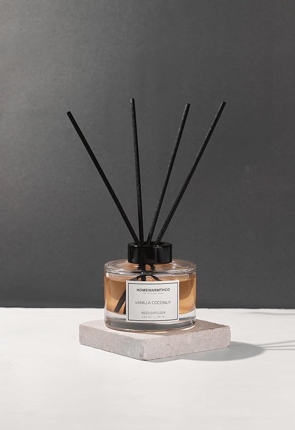 Vanilla Coconut & Citrus Reed Diffuser Set-Luxury Fragrance Reed Diffusers for Home, Office, Bathroom, Kitchen and Home Decor - Long-Lasting Scent with Non-Toxic Oils (5.63 oz 160ml)