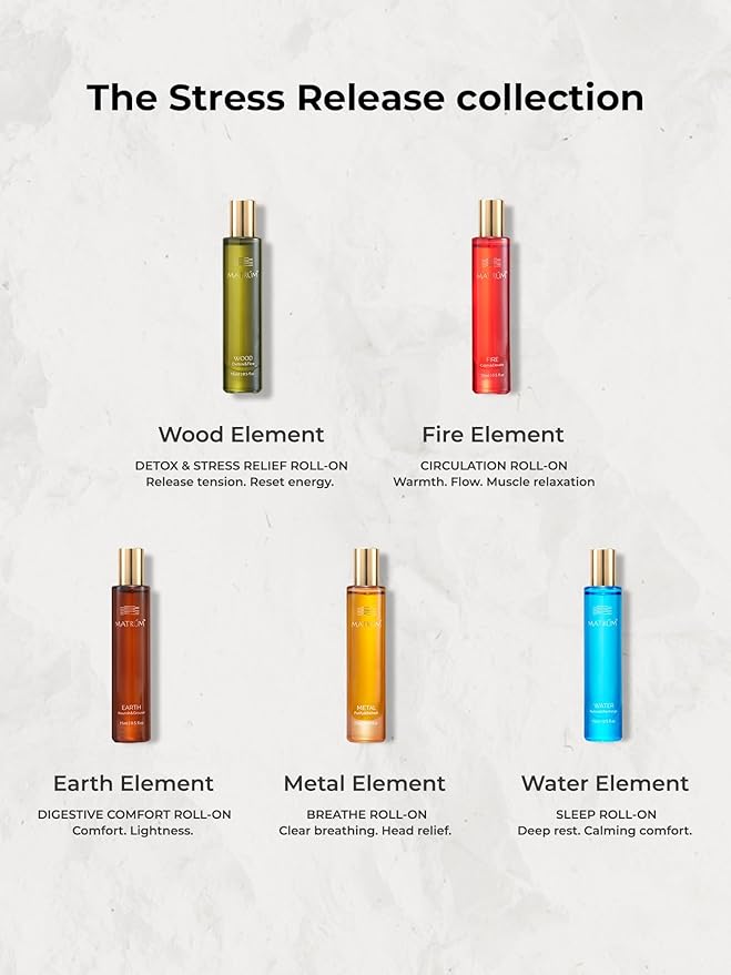 Essential Oil Roll-On Ritual Duo for Vital Energy & Fresh Clarity, Botanical Aromatherapy Gift Set with Fire and Metal Blends, 2 x 15ml
