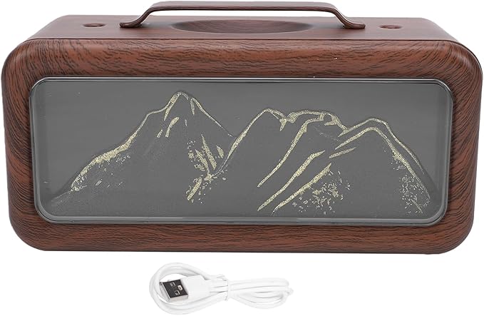 600ml Essential Oil Diffuser, Dual Spray Mountain Aromatherapy Diffuser Cool Mist Humidifier with Light, Essential Oil Scent for Home Bedroom (Light Wood Grain)