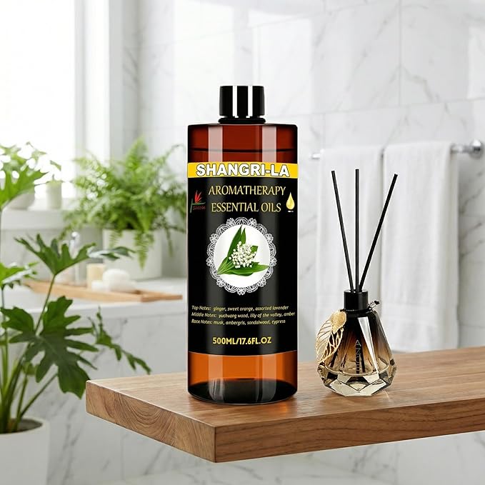 Essential Oils Ultrasonic Diffuser Oil Refill 17.6fl.oz Large Volume Plant-Based Formula Aromatherapy Oil Air Refreshing Odor Reducing Long Lasting Scent Home Hotel Office Use Elitzia ET500EO1