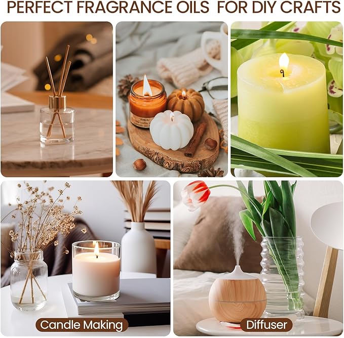 Nuanchu 108 Pcs Essential Oils Set 10ml Fragrance Oil Aromatherapy Kit for Diffuser Humidifier Aromatherapy-Oils for Candle Making