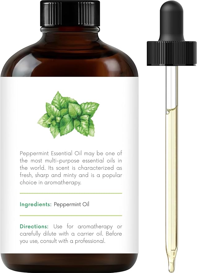 Handcraft Blends Herbal Focus Set: Peppermint and Basil Essential Oils – (2 x 4 Fl Oz) – 100% Pure & Natural – for Diffuser, Aromatherapy, and DIY Projects