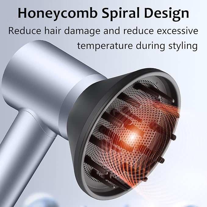 Diffusion Nozzle for Laifen Swift LF03 Series SE Series Hair Dryer, 360° Rotating Magnetic Diffuser Nozzle Fluffy Smooth Anti-fly Attachment