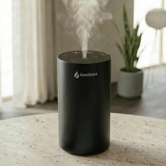 GentleJet LiteMist Waterless Nebulizing Essential Oil Diffuser – Cold Air Aromatherapy, USB-C Cordless 2000mAh Battery, Aluminum Portable for Home Office Car, 20ml