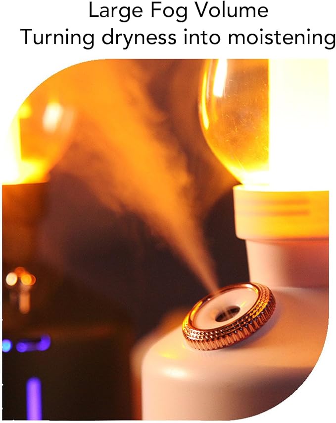 Vintage Humidifier, Essential Oil Diffuser, USB Rechargeable, Portable Lamp Humidifier, for Home Bedroom Camping (White)