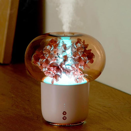 Eternal Flower Essential Oil Diffuser, 200ml Ultrasonic Aromatherapy Humidifier, Creative Colorful Night Light Aromatherapy Machine, Noise Free, BPA Free, Auto Shut-Off, Gift for Women (Orange)