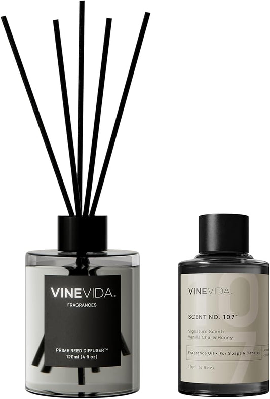 VINEVIDA Prime Reed Diffuser for Home & Bathroom | Long-Lasting Scent Sticks Set | Oil Stick Diffuser | Bathroom Scent - Room Fragrance No. 1007 - Inspired by: Dream On & Westin Hotels
