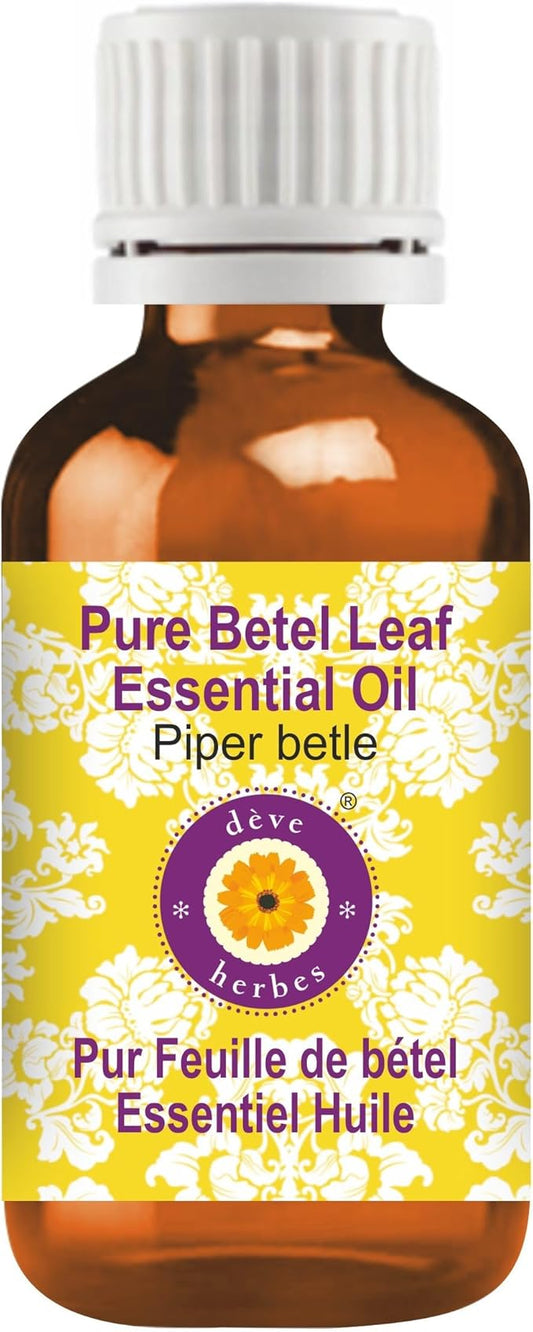 dève herbes Betel Leaf Essential Oil (Piper betle) Pure | Non-Sticky | Non-Greasy | Lightweight | Men & Women | All Skin Types | Steam Distilled 5ml (0.16 oz)