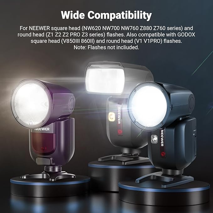 NEEWER Flash Honeycomb Grid, Magnetic Speedlite Flash Light Shaper Compatible with Godox V1/V1 PRO V850III/860II NEEWER NW620 NW700 NW760 Z880 Z760 Z1 Z2, Adapter Rings Not Included, CRS15