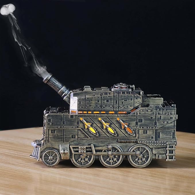 Vintage Train Essential Oil Diffuser, 300ml Retro Train Quiet Aromatherapy Diffuser and Humidifier with Dual Color LED Light & 2 Mist Modes, Creative Home Decor & Gifts