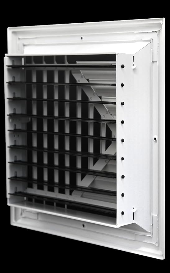 HVAC Premium 8 x 8 (in) HVAC Vent Cover - 3 Way Supply Grille - Duct Cover & Diffuser - Low Noise - for Ceiling - with Opposing Damper Blades [Outer Dimensions: 11'' Width