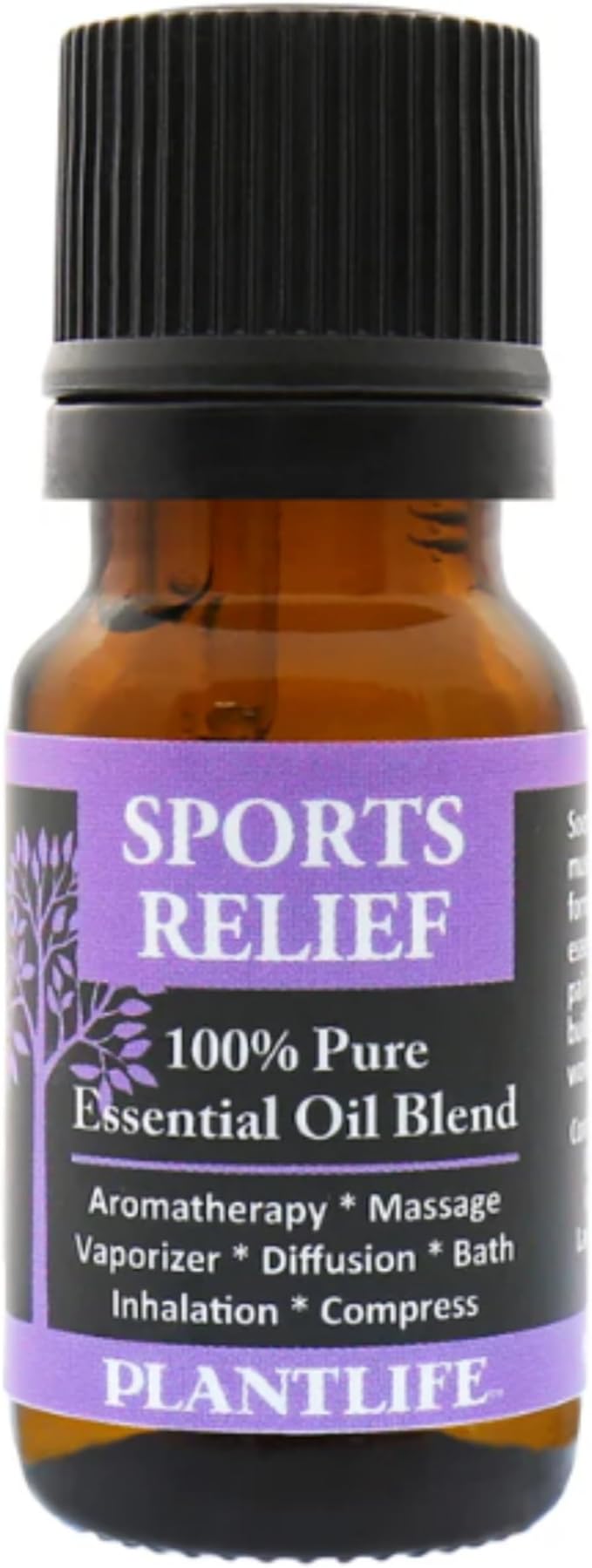 Plantlife Sports Relief Aromatherapy Essential Oil Blend - Straight from The Plant 100% Pure Therapeutic Grade - No Additives or Fillers - Made in California 10 ml