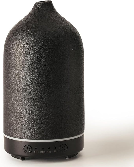 Diffuserlove Ceramic Essential Oil Diffuser Aromatherapy Diffusers for Home Bedroom Air Stone Diffuser Black Base