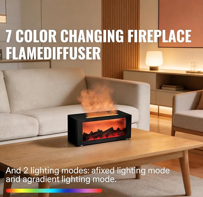 Essential Oils Diffuser with Remote Control- Aromatherapy Aroma Humidifier, Upgrade 7 Colors Noiseless -Quiet Ultrasonic Aromatherapy Device with 7-Color LED Night Light Home