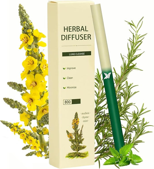 Herbal Diffuser Pen,Lung Cleanse Diffuser with Mullein, Thyme & Mint,Supports a Calm Mood and Relaxed Feelings