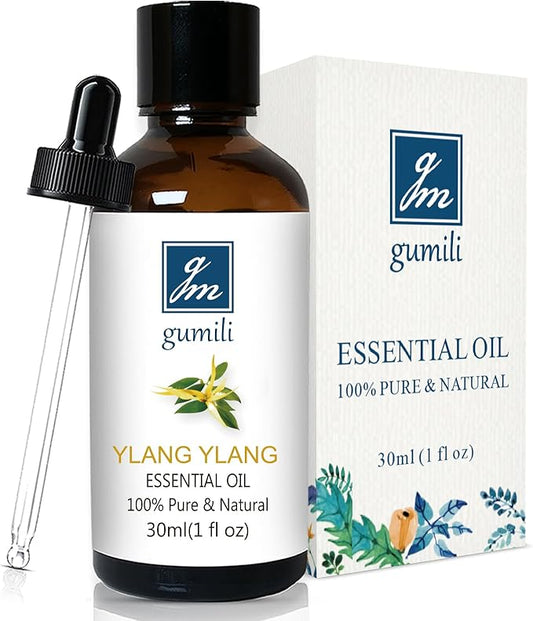GM Gumili Ylang Ylang Essential Oil 1 Oz – 100% Pure & Natural Ylang Ylang Oil for Skin, Aromatherapy, Massage & Relaxation – 30ml