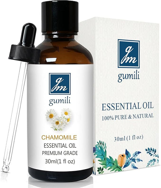 GM Gumili Chamomile Essential Oil 1 Oz - Pure Chamomile Oil for Skin, Relaxation & Aromatherapy, Diffuser, Massage & DIY