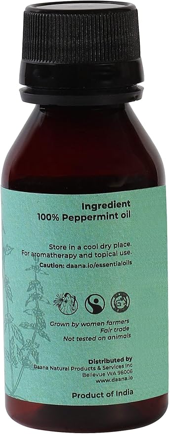 DAANA Peppermint Essential Oil : Pure, Undiluted (2 Fl Oz)