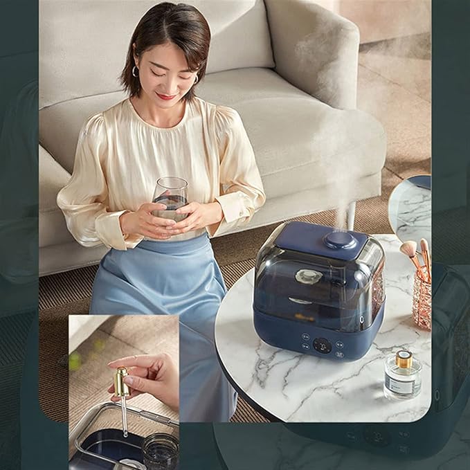 5L Large Capacity Humidifier Home Mute Smart Constant Humidity Timing Humidifier, Waterless Automatic Power Off, Top Fill Oil Diffuser with Adjustable -360° Rotation Nozzle Cool Mist Humidi