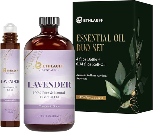 Lavender Essential Oil 4.33 Fl Oz, 100% Natural Lavender Oil Premium Grade for Diffusers, Skin Care, Massage, Humidifiers, DIY Candles, Soap Making, Relaxation, Sleep