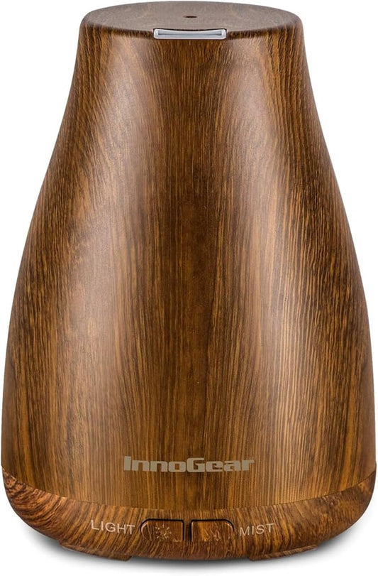 InnoGear Essential Oil Diffuser, Ultrasonic Diffusers for Home Aromatherapy Humidifier for Mother's Gift Bedroom Room 7 Colors LED 2 Mist Mode Auto Off, Bronze