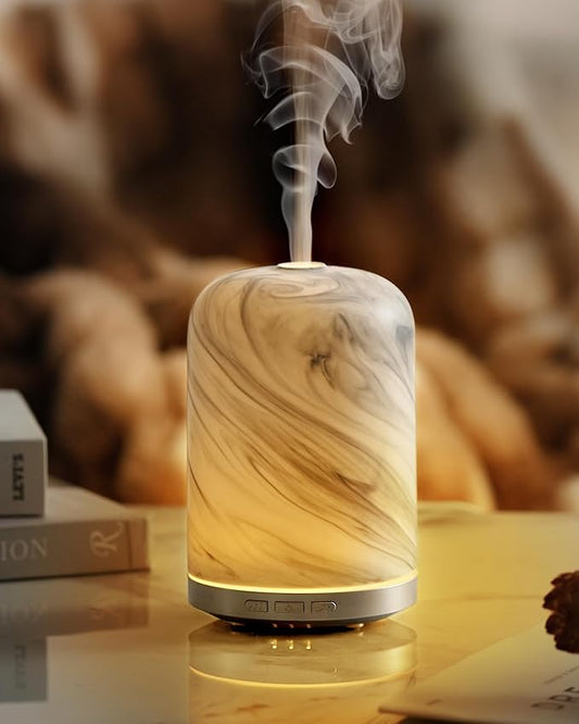 Essential Oil Diffuser - 2.4MHz Ultrasonic Ceramic Diffuser with Pulse/Continuous Mist & Night Light, Waterless Auto-Off, Silent Aromatherapy Diffuser for Home, Office, Yoga, Spa, Gifts & Home Decor.