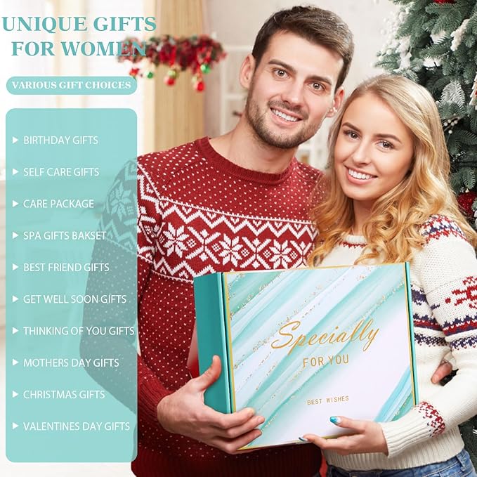 Birthday Gifts for Women Self Care Gift Set, Get Well Soon Gift Baskets for Women Care Package, Unique Relaxing Spa Valentines Day Gifts for Her Mom Friends Wife Girlfriend Sister