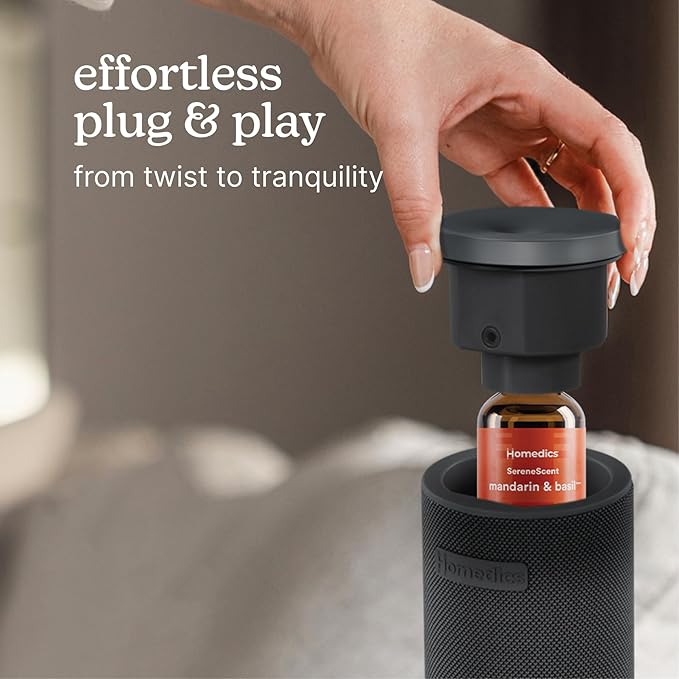 Homedics SereneScent Waterless Diffuser Oil Refill — Gilded Amber & Tonka (15ml). Compatible with Compact SereneScent Diffusers. Warm & Luxurious Home Fragrance. Plug & Play.