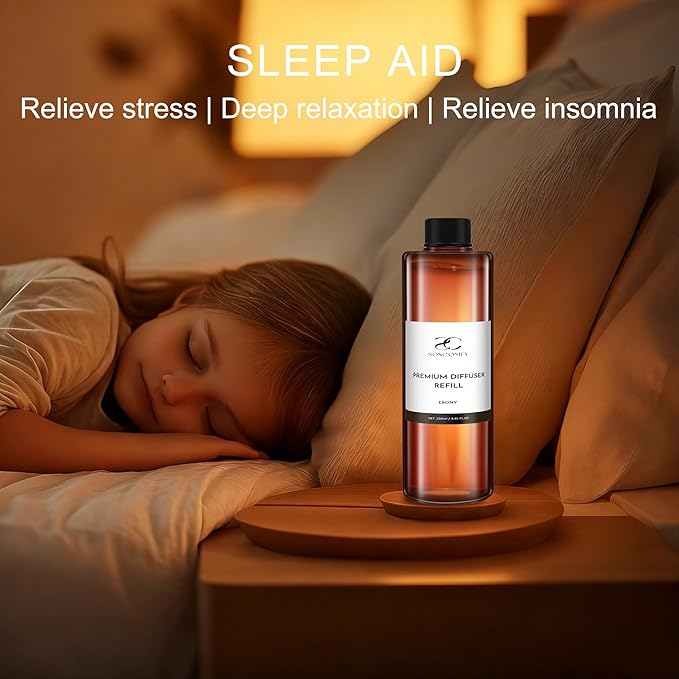 Diffuser Oil Luxury Essential Oils for Diffuser Refill & Air Freshener,Long-Lasting Natural Home Fragrance and Hotel Scent for Diffusers - 8.45 Fl.oz(250ml), Ebony